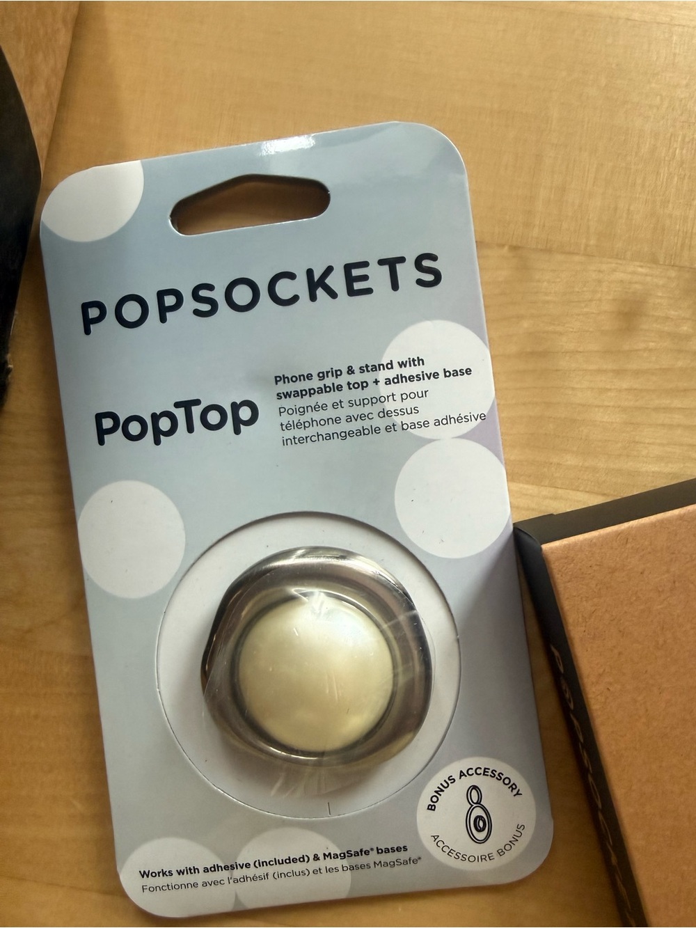 PopSocket PopTop Phone Grip & Stand - Cream/Gold - pearl, never used